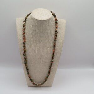 Unakite Chip Continuous Necklace